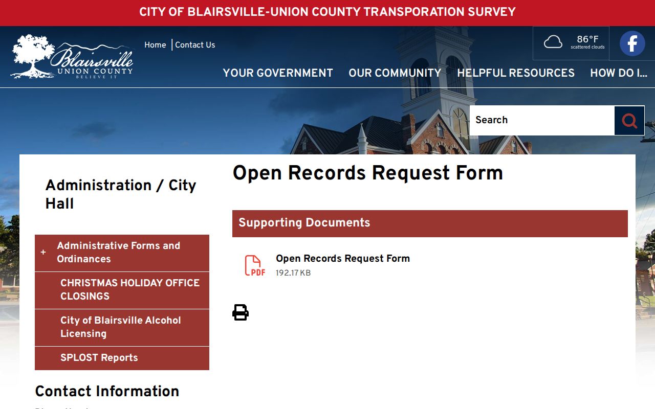 Blairsville official open-records request instructions